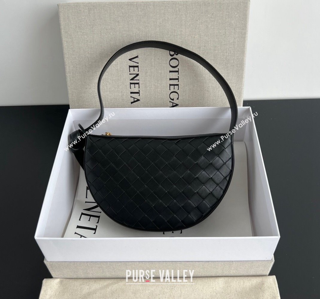 Bottega Veneta Mini Sunrise Hobo Bag Black 2024 763747 (WT-240418102)