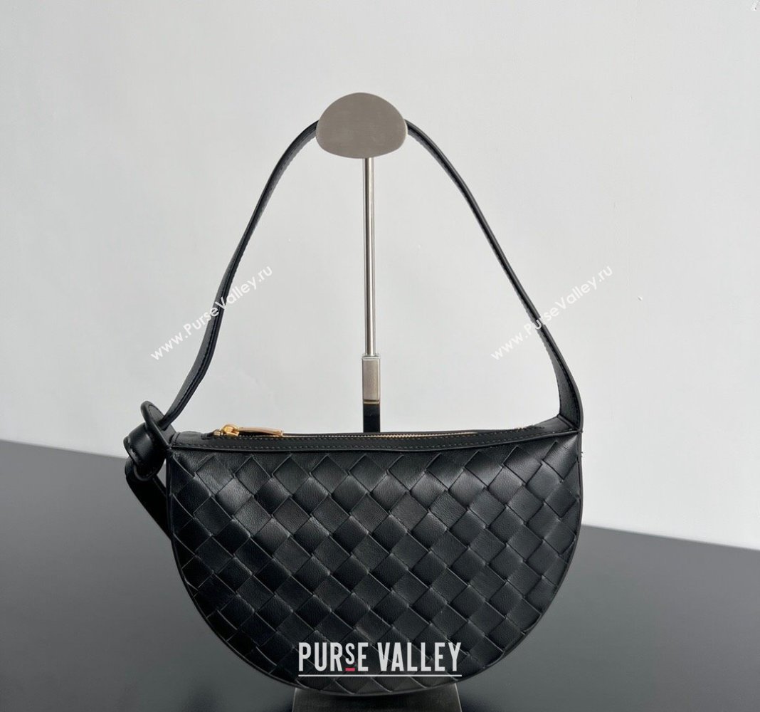 Bottega Veneta Mini Sunrise Hobo Bag Black 2024 763747 (WT-240418102)