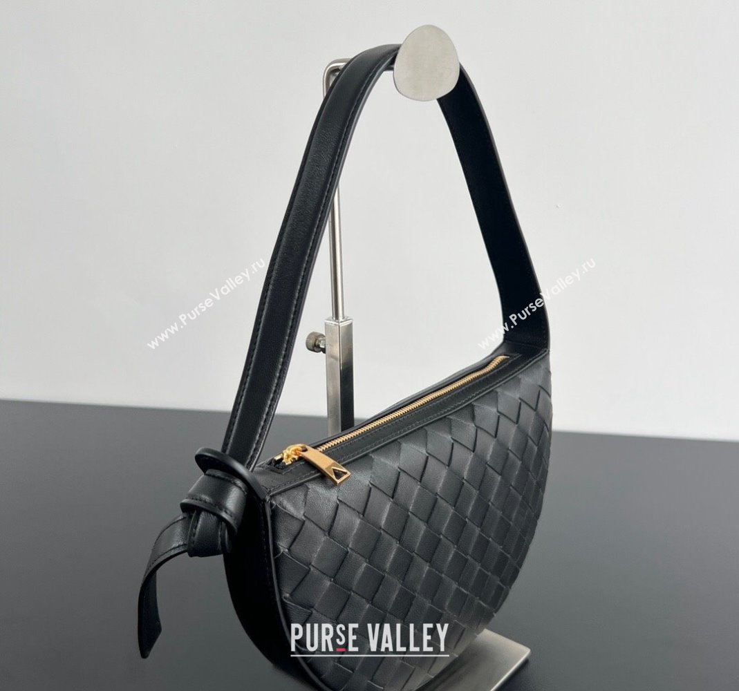 Bottega Veneta Mini Sunrise Hobo Bag Black 2024 763747 (WT-240418102)