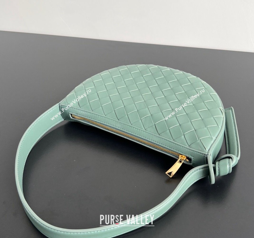 Bottega Veneta Mini Sunrise Hobo Bag Aloe Green 2024 763747 (WT-240418103)