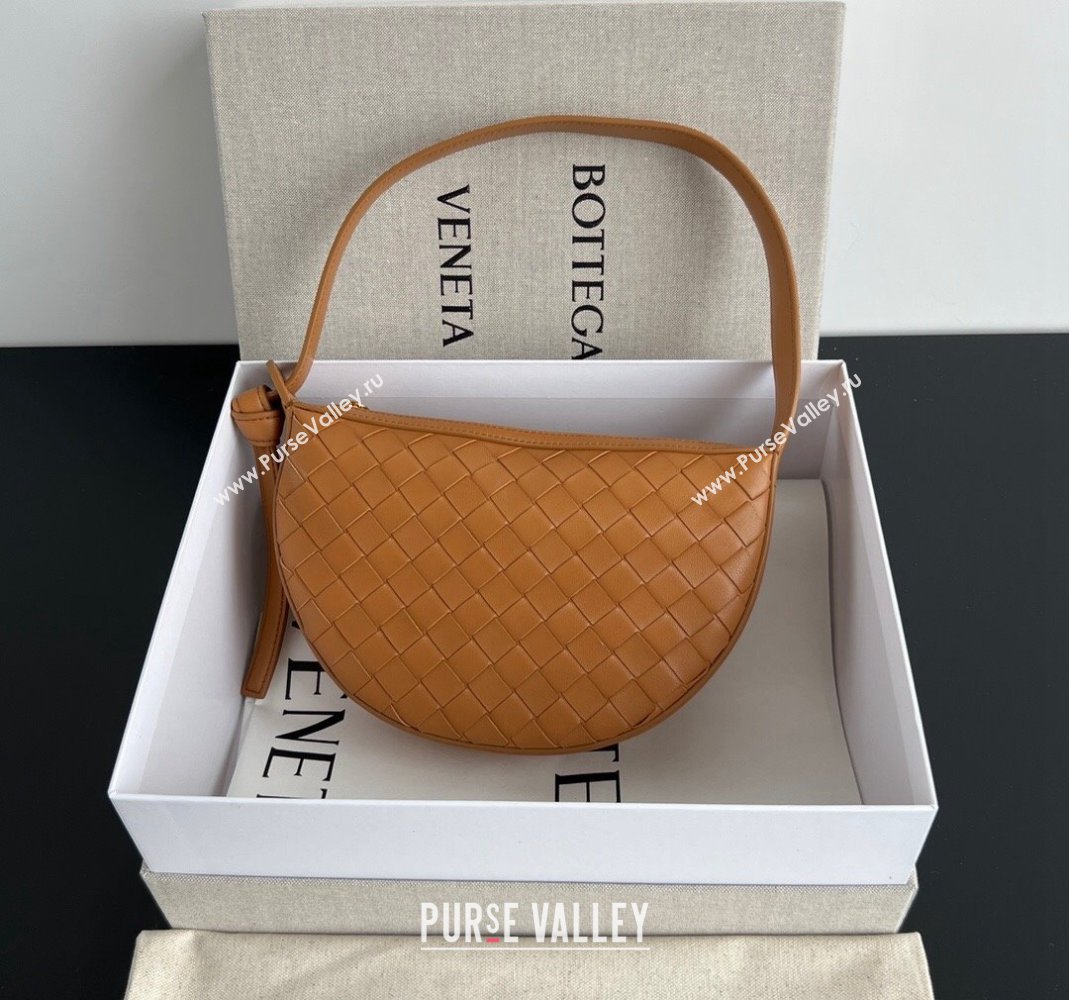 Bottega Veneta Mini Sunrise Hobo Bag Brown 2024 763747 (WT-240418104)