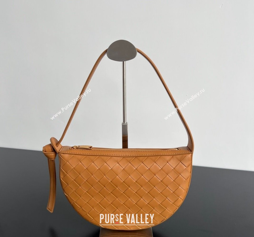 Bottega Veneta Mini Sunrise Hobo Bag Brown 2024 763747 (WT-240418104)