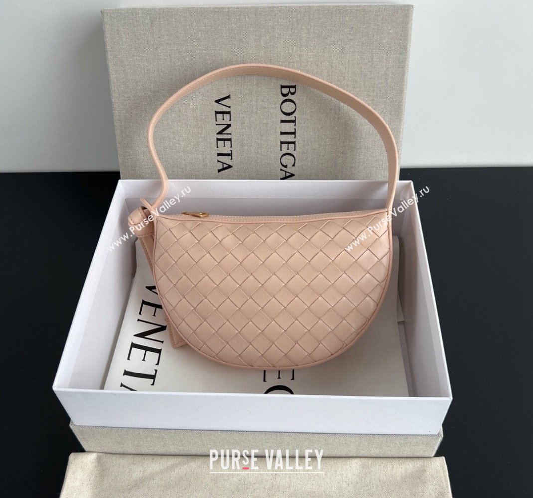 Bottega Veneta Mini Sunrise Hobo Bag Lotus Pink 2024 763747 (WT-240418105)