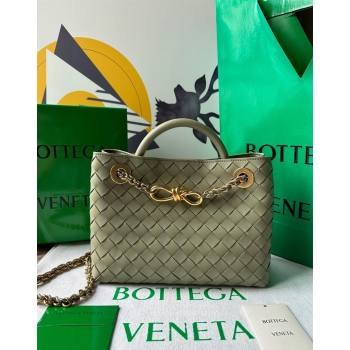 Bottega Veneta Small Andiamo Top Handle Bag With Chain Travertine Green 2024 786008 (WT-240419001)