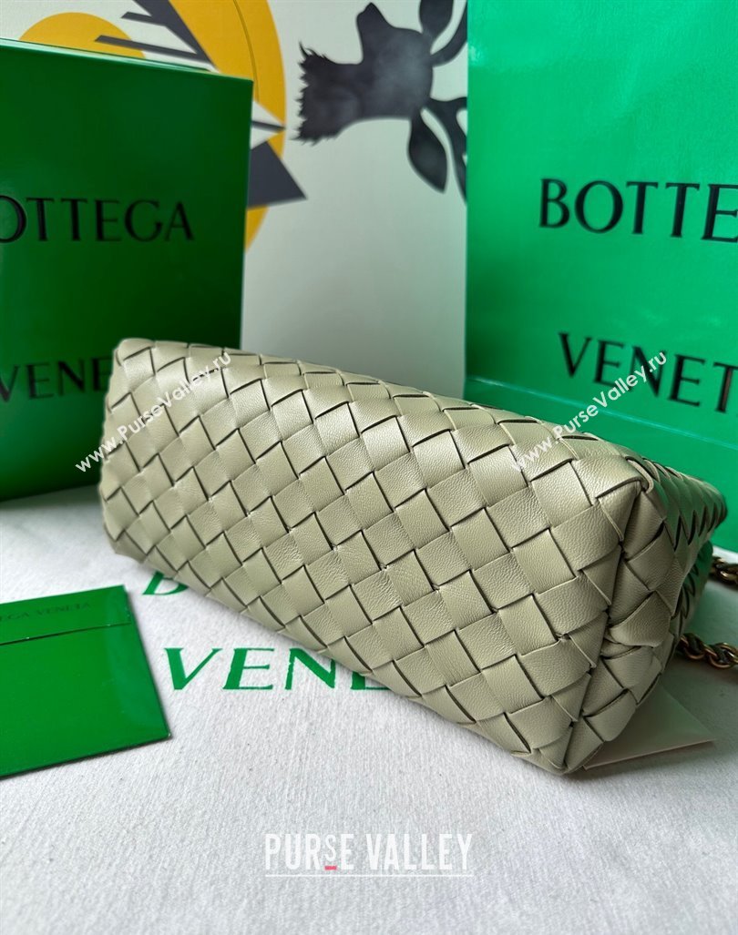 Bottega Veneta Small Andiamo Top Handle Bag With Chain Travertine Green 2024 786008 (WT-240419001)