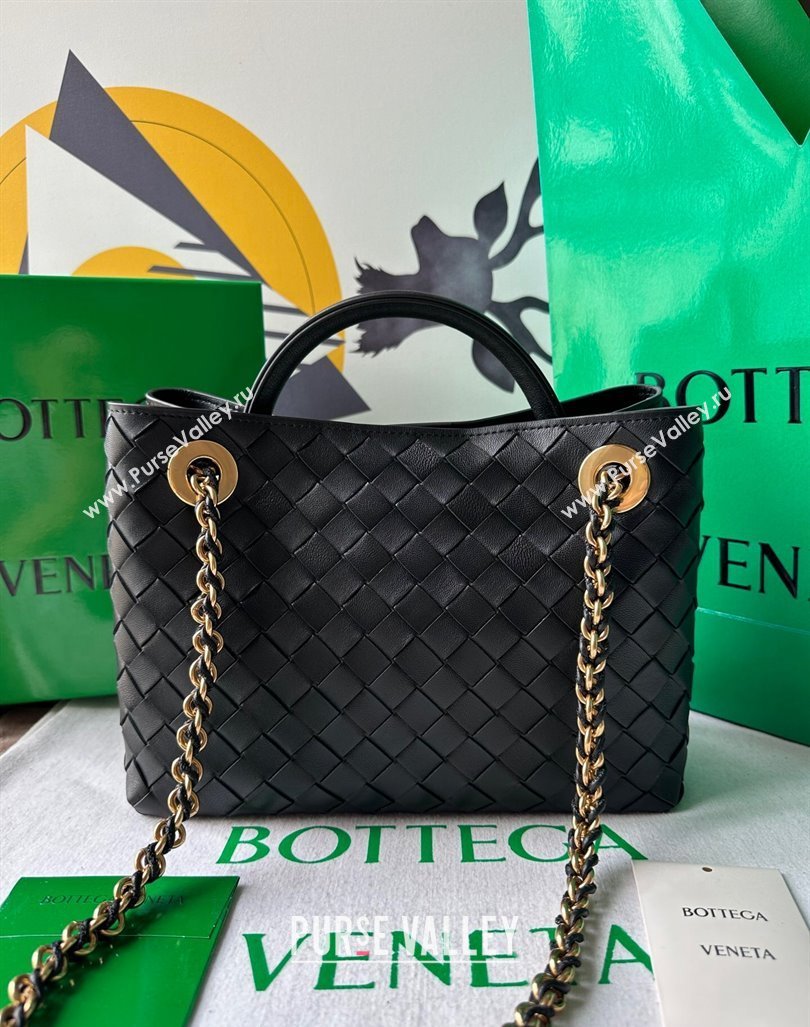 Bottega Veneta Small Andiamo Top Handle Bag With Chain Black 2024 786008 (WT-240419002)