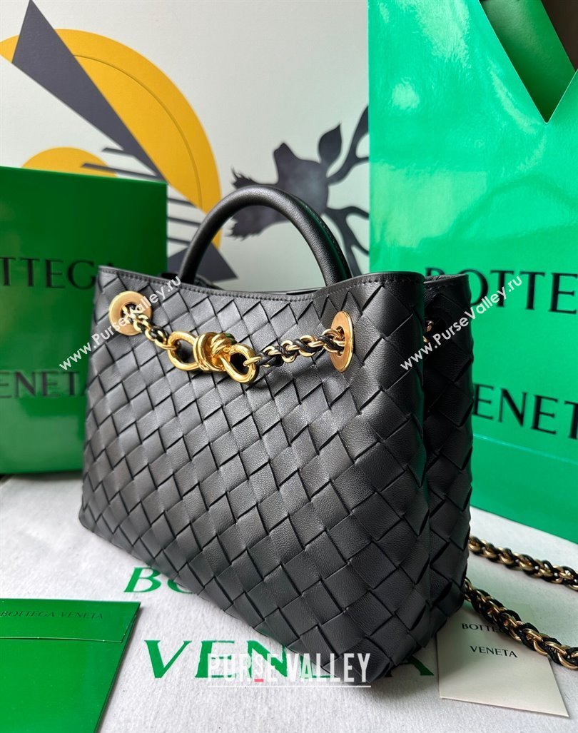 Bottega Veneta Small Andiamo Top Handle Bag With Chain Black 2024 786008 (WT-240419002)