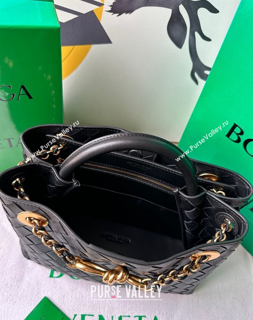 Bottega Veneta Small Andiamo Top Handle Bag With Chain Black 2024 786008 (WT-240419002)