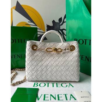 Bottega Veneta Small Andiamo Top Handle Bag With Chain White 2024 786008 (WT-240419003)