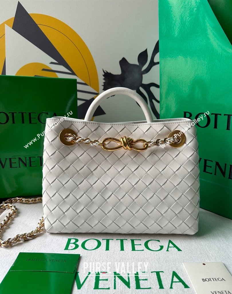 Bottega Veneta Small Andiamo Top Handle Bag With Chain White 2024 786008 (WT-240419003)