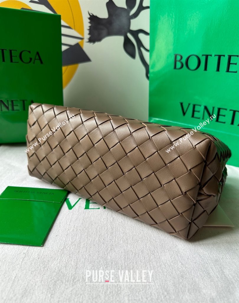 Bottega Veneta Small Andiamo Top Handle Bag With Chain Taupe Grey 2024 786008 (WT-240419004)