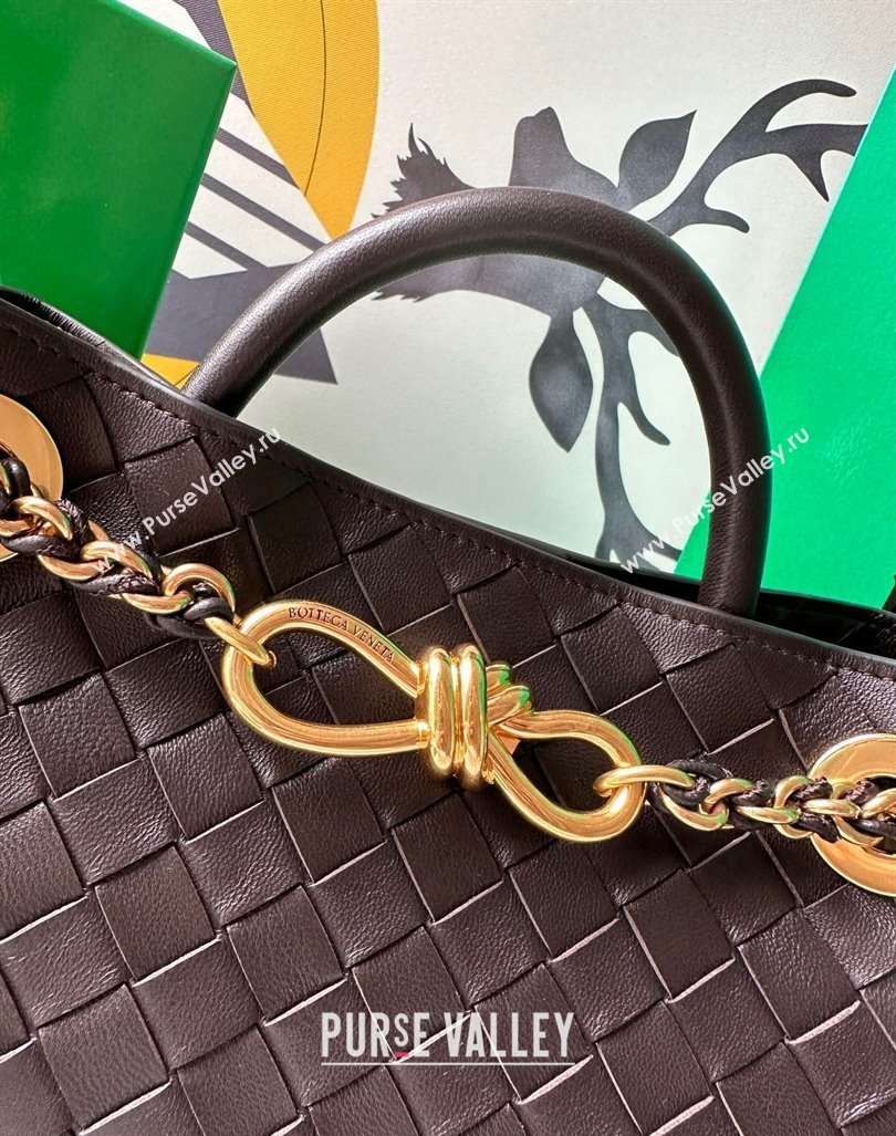 Bottega Veneta Small Andiamo Top Handle Bag With Chain Fondant Brown 2024 786008 (WT-240419005)