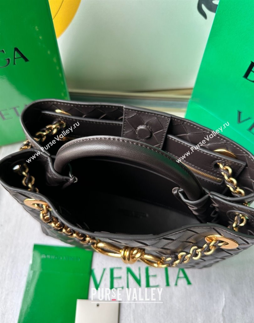Bottega Veneta Small Andiamo Top Handle Bag With Chain Fondant Brown 2024 786008 (WT-240419005)