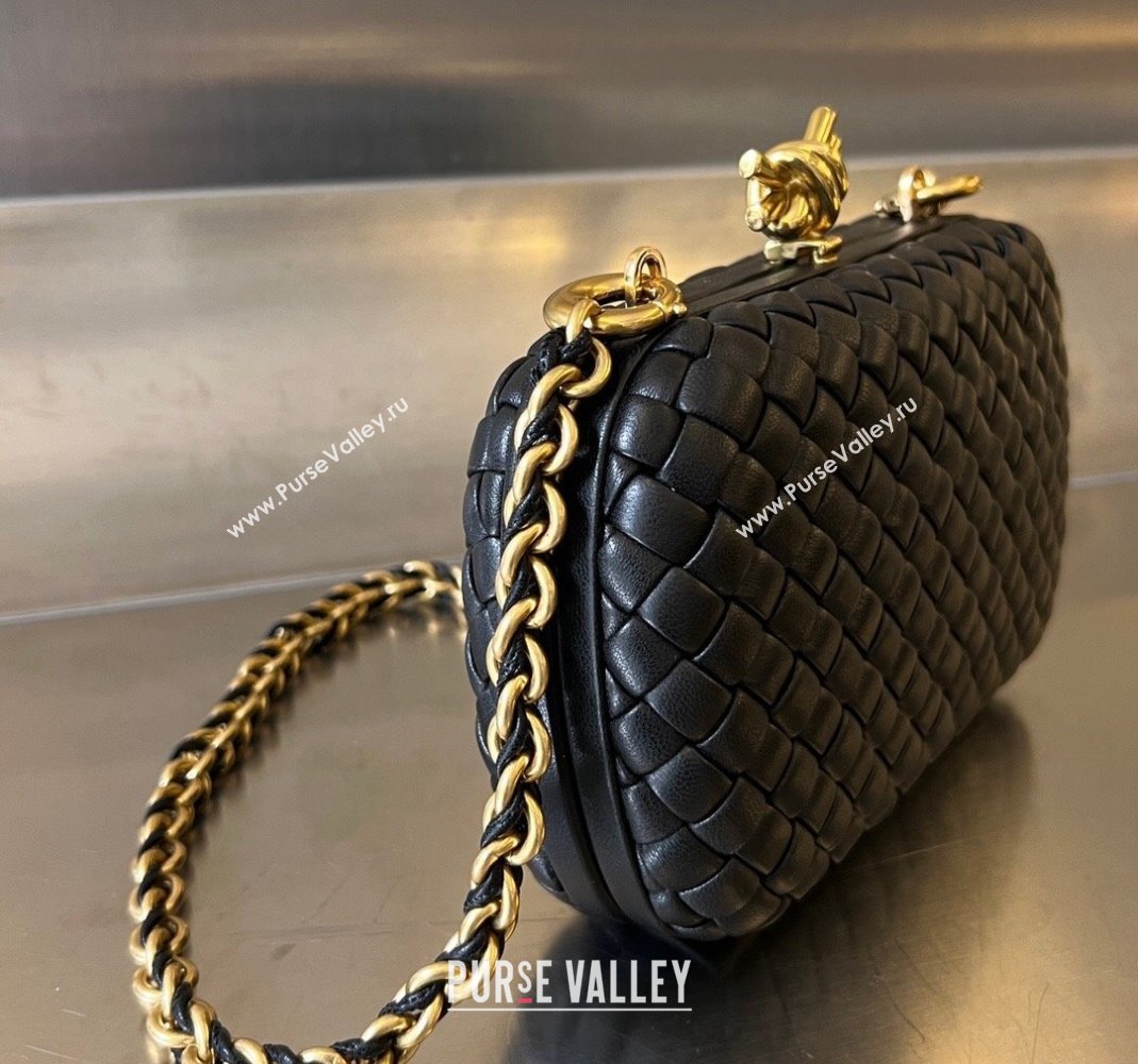 Bottega Veneta Knot With Chain Mini Bag Black 2024 776662 (WT-240419007)
