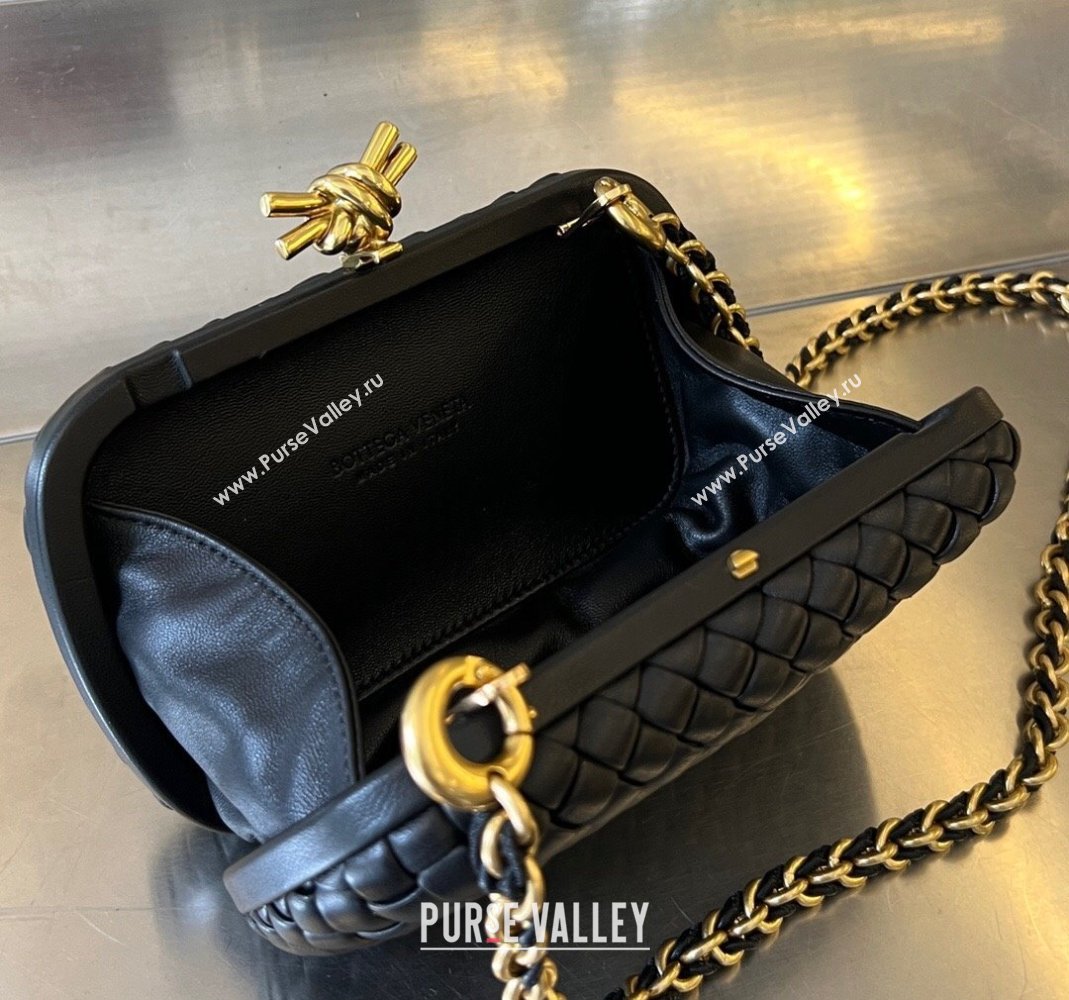 Bottega Veneta Knot With Chain Mini Bag Black 2024 776662 (WT-240419007)