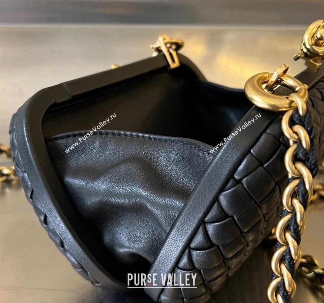 Bottega Veneta Knot With Chain Mini Bag Black 2024 776662 (WT-240419007)