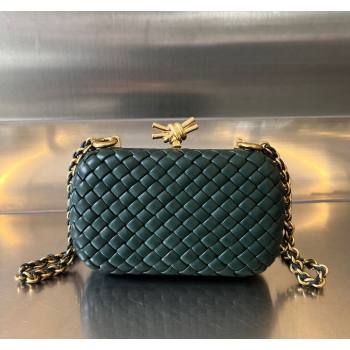 Bottega Veneta Knot With Chain Mini Bag Emerald Green 2024 776662 (WT-240419008)