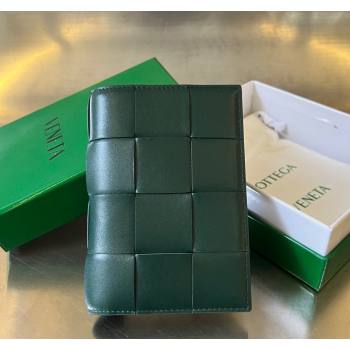 Bottega Veneta Cassette Passport Case Emerald Green 2024 777046 (WT-240418086)