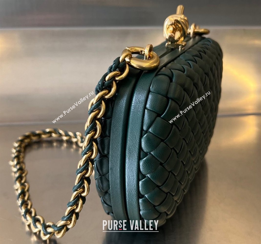 Bottega Veneta Knot With Chain Mini Bag Emerald Green 2024 776662 (WT-240419008)