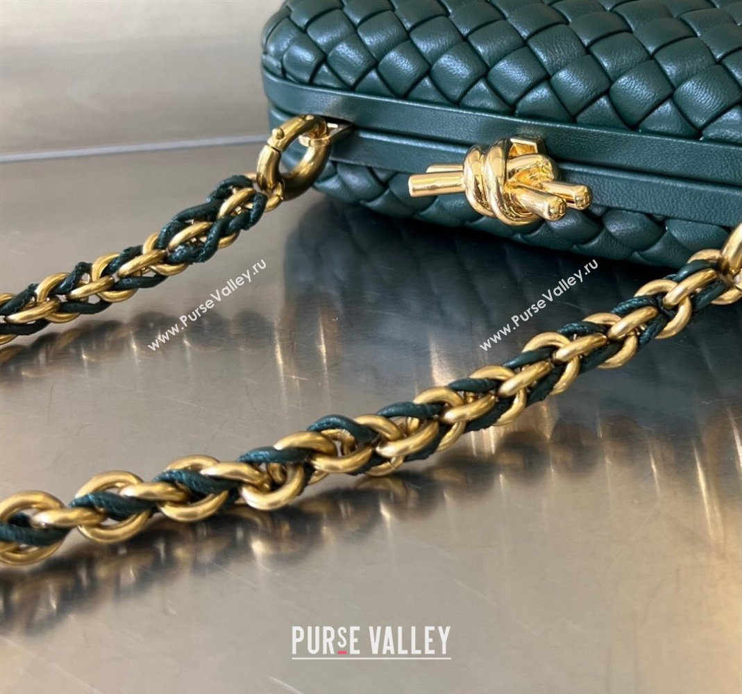 Bottega Veneta Knot With Chain Mini Bag Emerald Green 2024 776662 (WT-240419008)