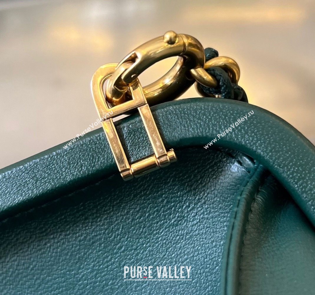 Bottega Veneta Knot With Chain Mini Bag Emerald Green 2024 776662 (WT-240419008)