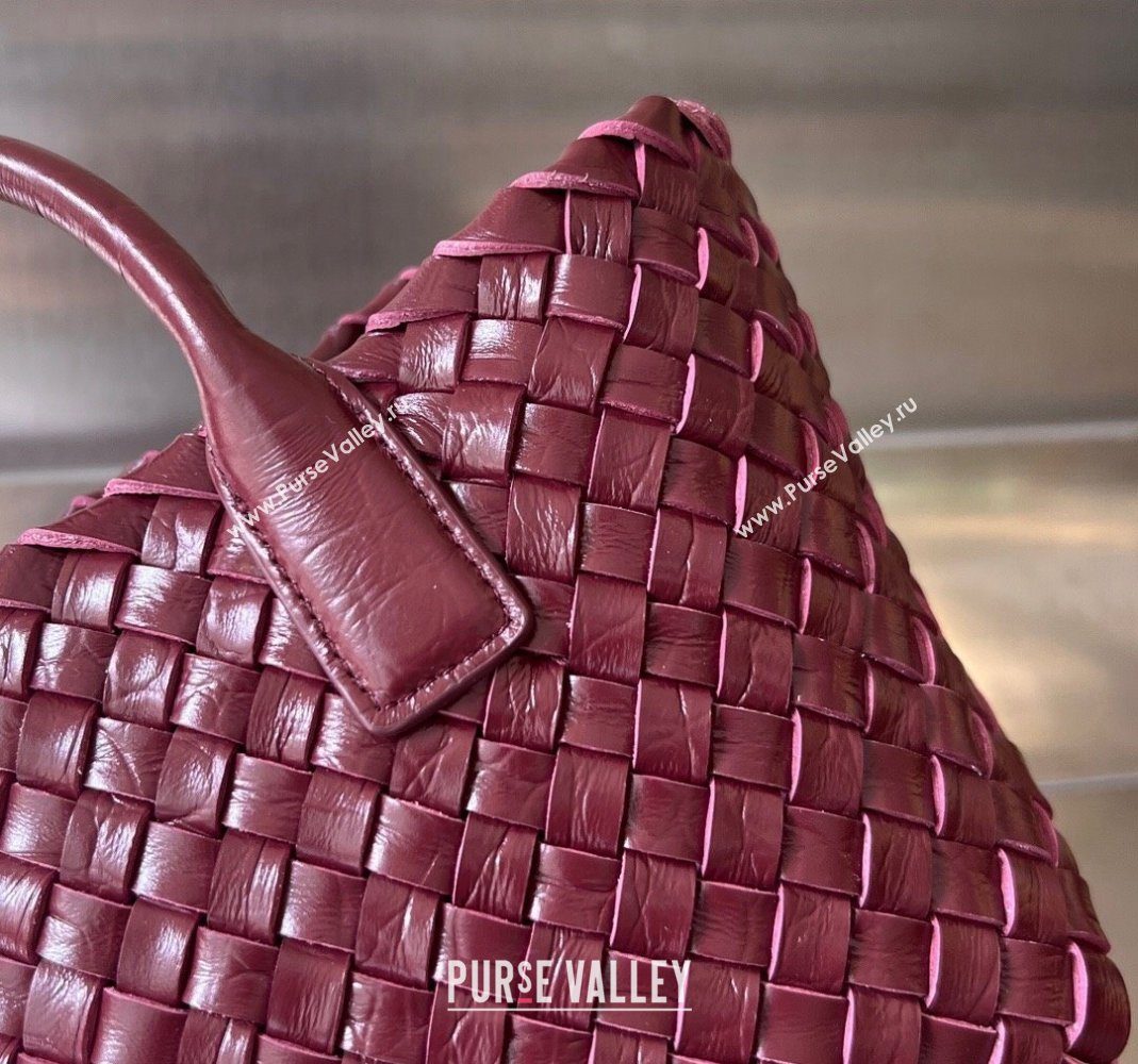Bottega Veneta Mini Cabat Tote Bag in Intreccio Alligator Embossed Leather Barolo Red 2024 717712 (WT-240419013)