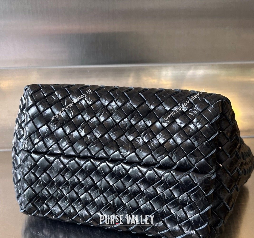 Bottega Veneta Mini Cabat Tote Bag in Intreccio Alligator Embossed Leather Black 2024 717712 (WT-240419014)