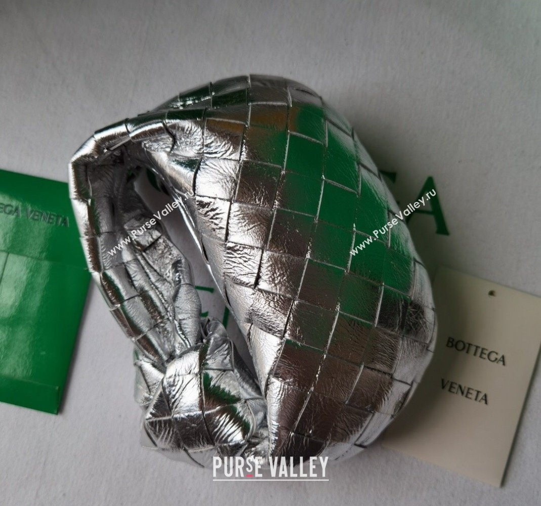 Bottega Veneta Candy Jodie Bag in Intreccio Leather Silver 2024 730828 (WT-240419017)