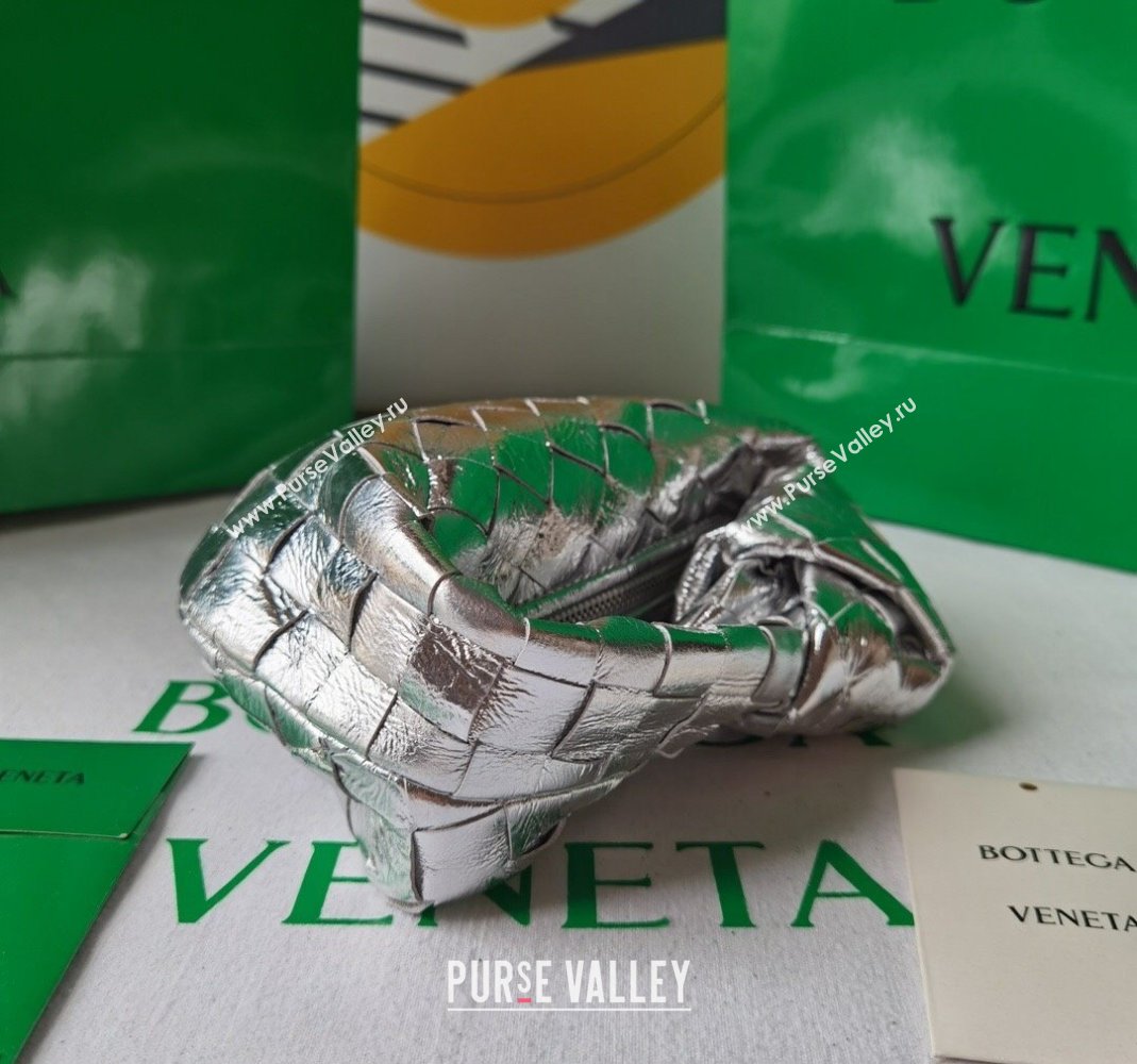 Bottega Veneta Candy Jodie Bag in Intreccio Leather Silver 2024 730828 (WT-240419017)