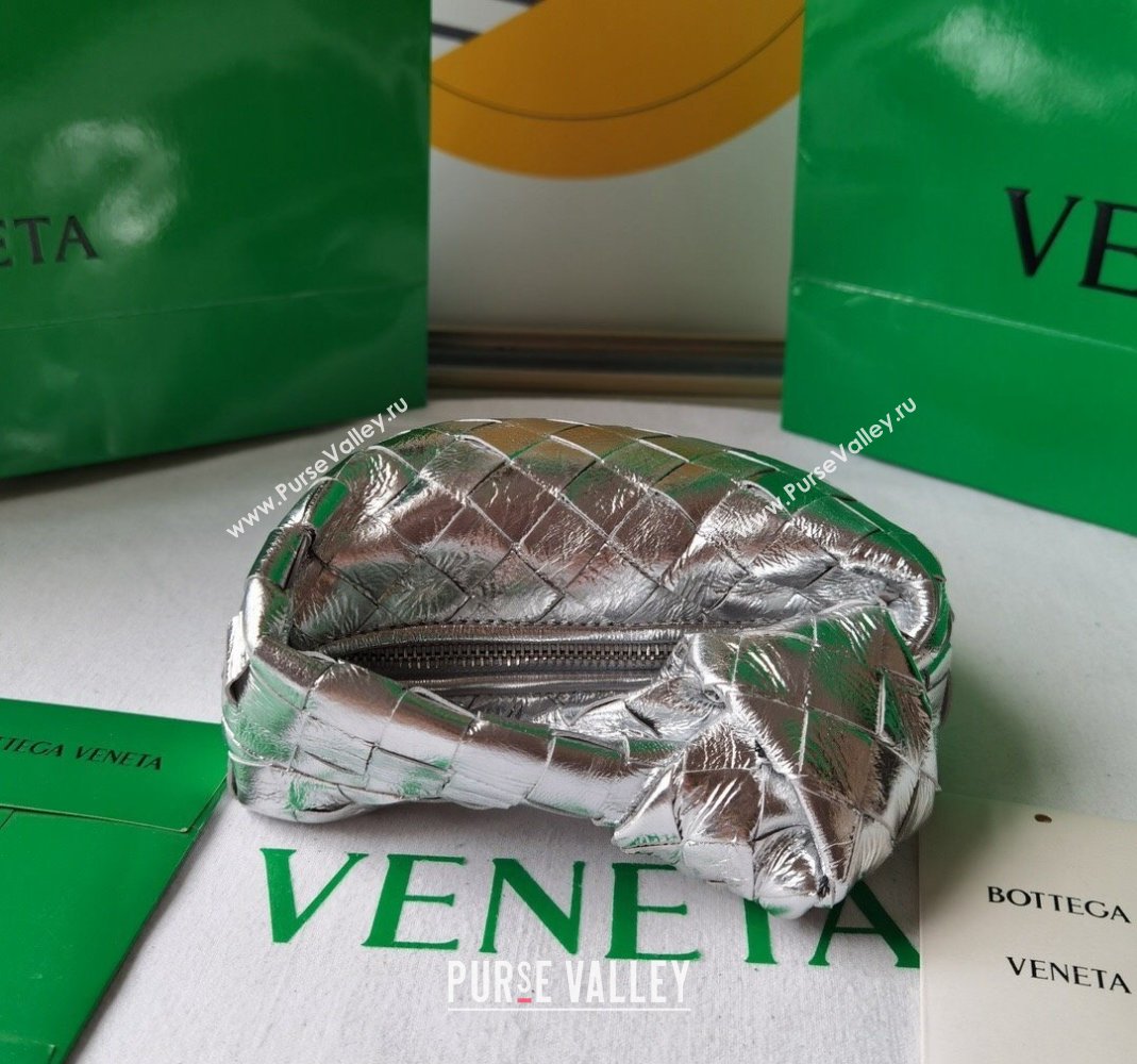 Bottega Veneta Candy Jodie Bag in Intreccio Leather Silver 2024 730828 (WT-240419017)