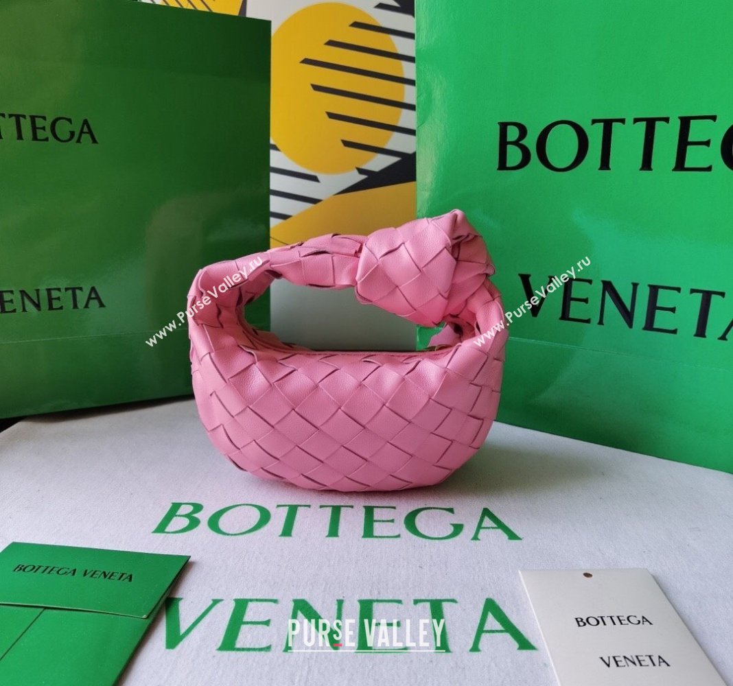 Bottega Veneta Candy Jodie Bag in Intreccio Leather Pink 2024 730828 (WT-240419020)