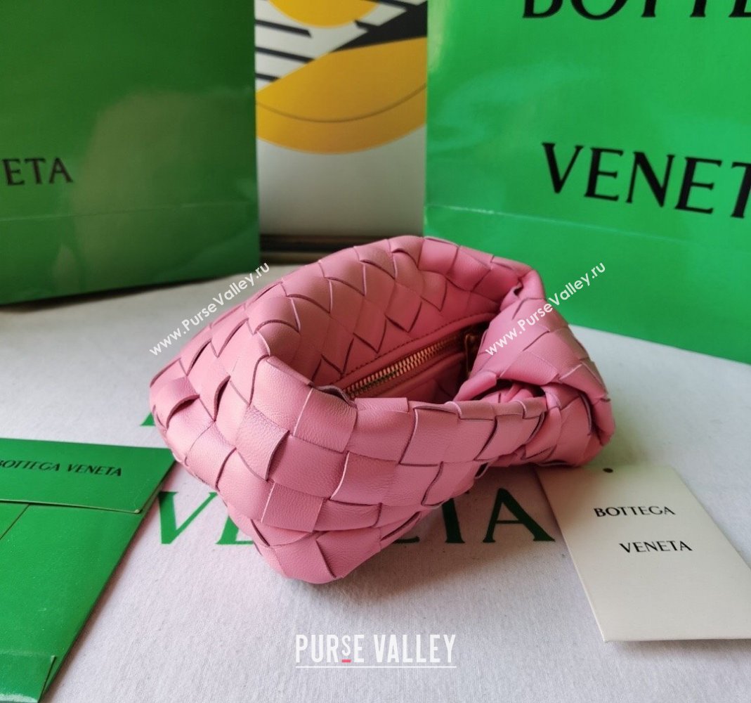 Bottega Veneta Candy Jodie Bag in Intreccio Leather Pink 2024 730828 (WT-240419020)