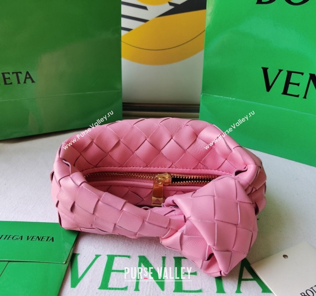 Bottega Veneta Candy Jodie Bag in Intreccio Leather Pink 2024 730828 (WT-240419020)