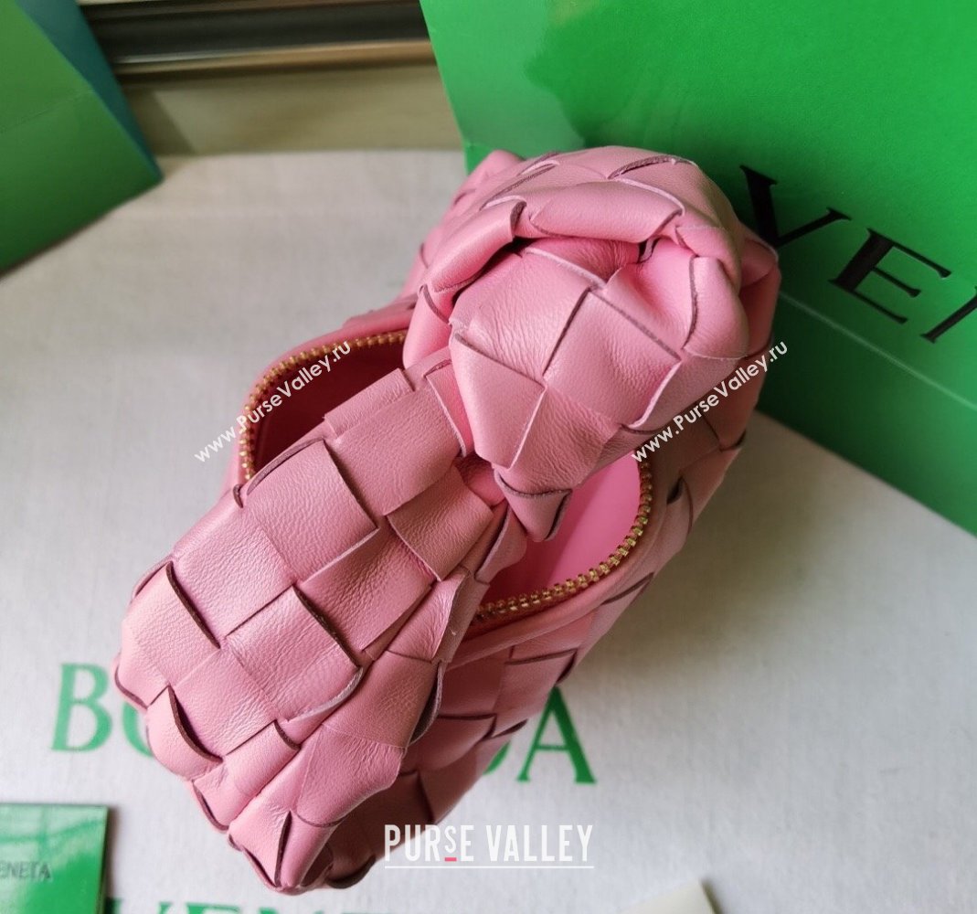 Bottega Veneta Candy Jodie Bag in Intreccio Leather Pink 2024 730828 (WT-240419020)