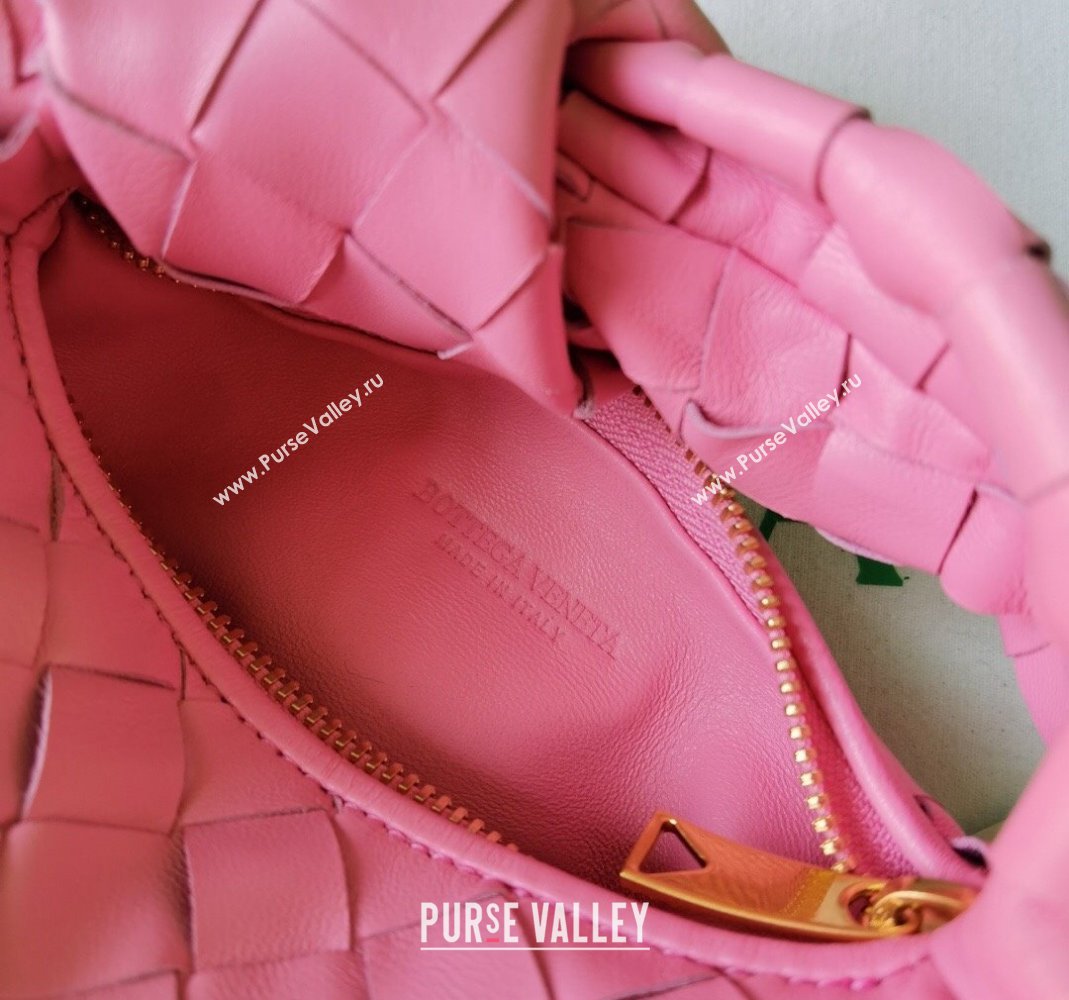 Bottega Veneta Candy Jodie Bag in Intreccio Leather Pink 2024 730828 (WT-240419020)