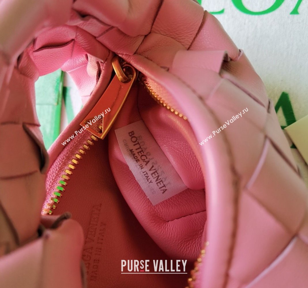 Bottega Veneta Candy Jodie Bag in Intreccio Leather Pink 2024 730828 (WT-240419020)