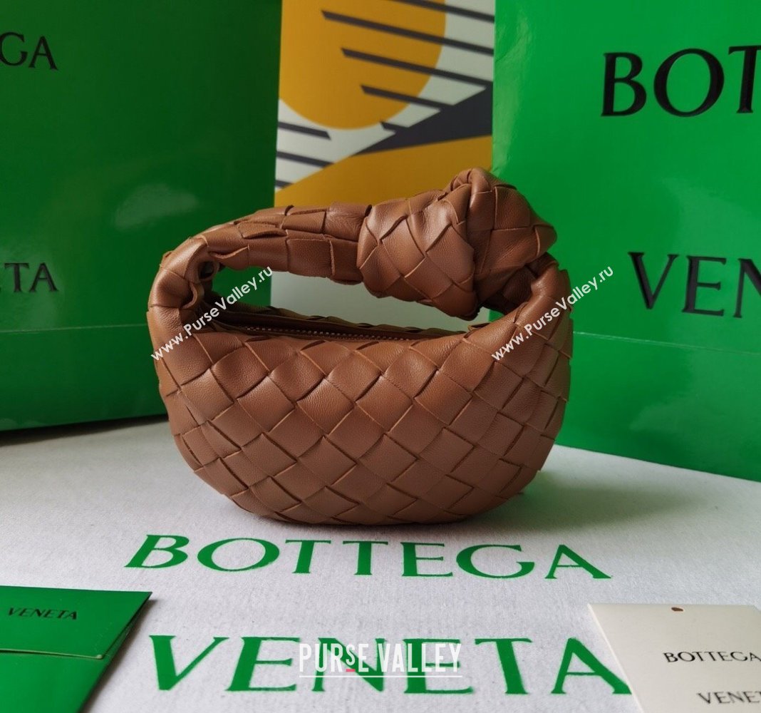 Bottega Veneta Candy Jodie Bag in Intreccio Leather Brown 2024 730828 (WT-240419021)