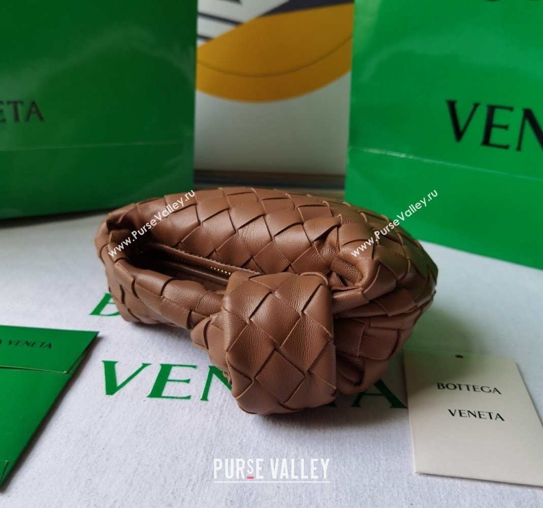 Bottega Veneta Candy Jodie Bag in Intreccio Leather Brown 2024 730828 (WT-240419021)