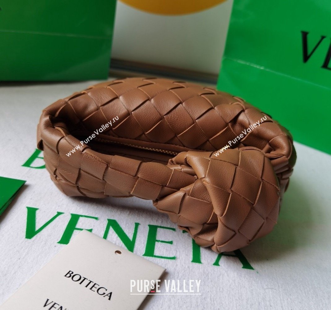 Bottega Veneta Candy Jodie Bag in Intreccio Leather Brown 2024 730828 (WT-240419021)