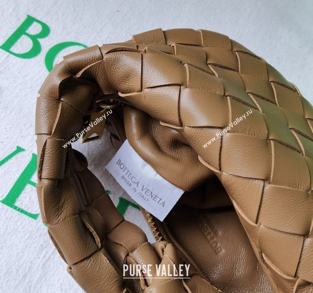Bottega Veneta Candy Jodie Bag in Intreccio Leather Brown 2024 730828 (WT-240419021)