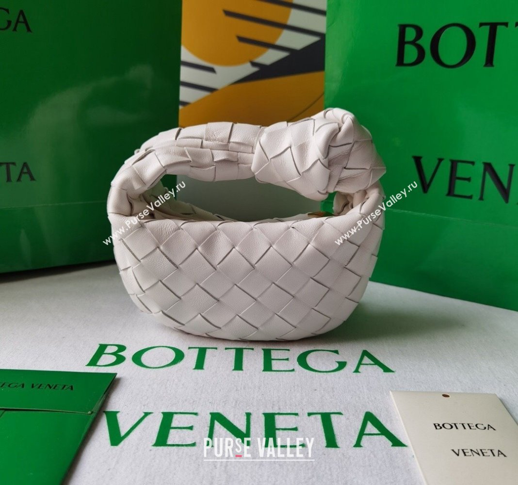 Bottega Veneta Candy Jodie Bag in Intreccio Leather White 2024 730828 (WT-240419022)