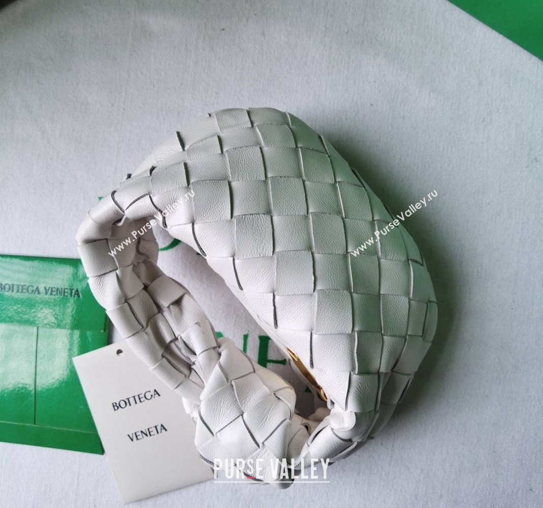 Bottega Veneta Candy Jodie Bag in Intreccio Leather White 2024 730828 (WT-240419022)