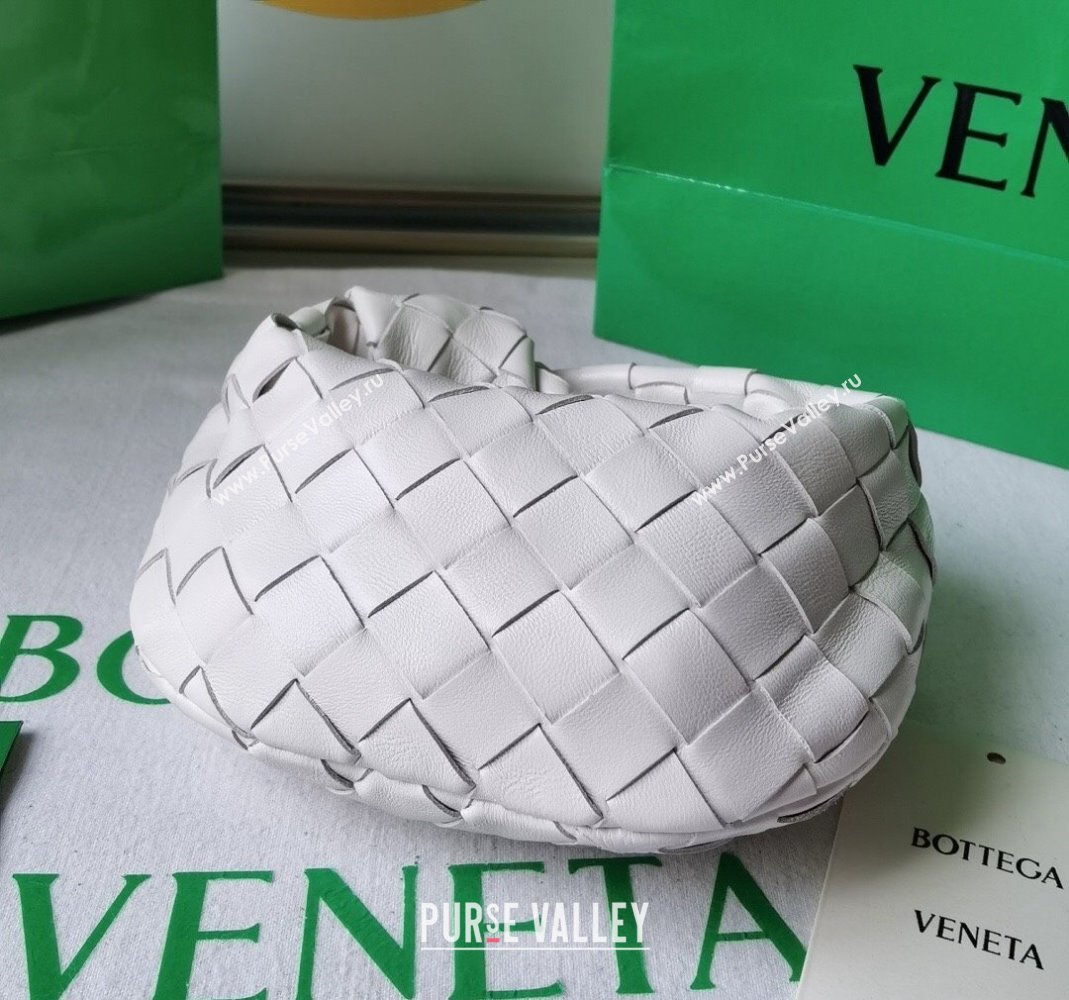 Bottega Veneta Candy Jodie Bag in Intreccio Leather White 2024 730828 (WT-240419022)