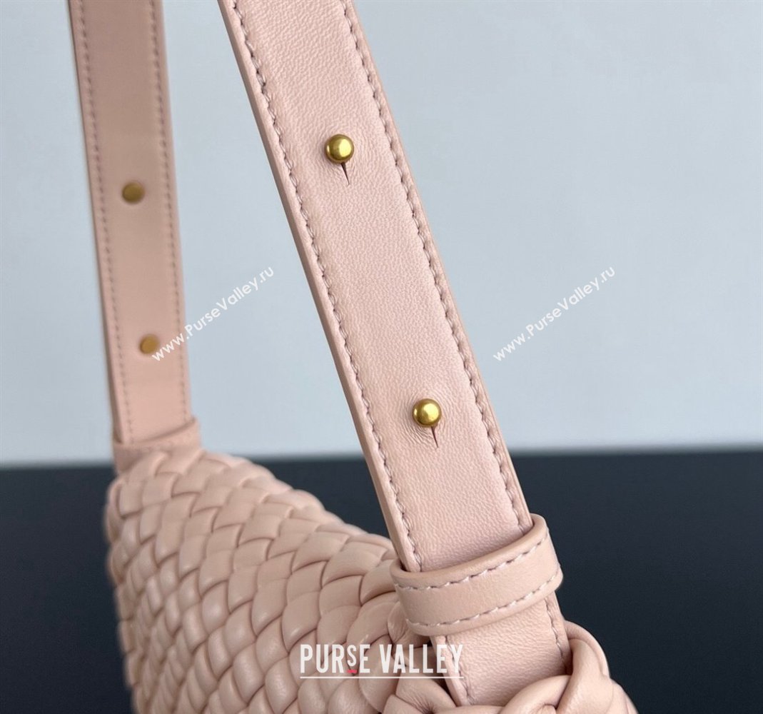 Bottega Veneta Mini Cobble Shoulder Bag in Padded Intrecciato Leather Lotus Pink 2024 762711 (WT-240419023)