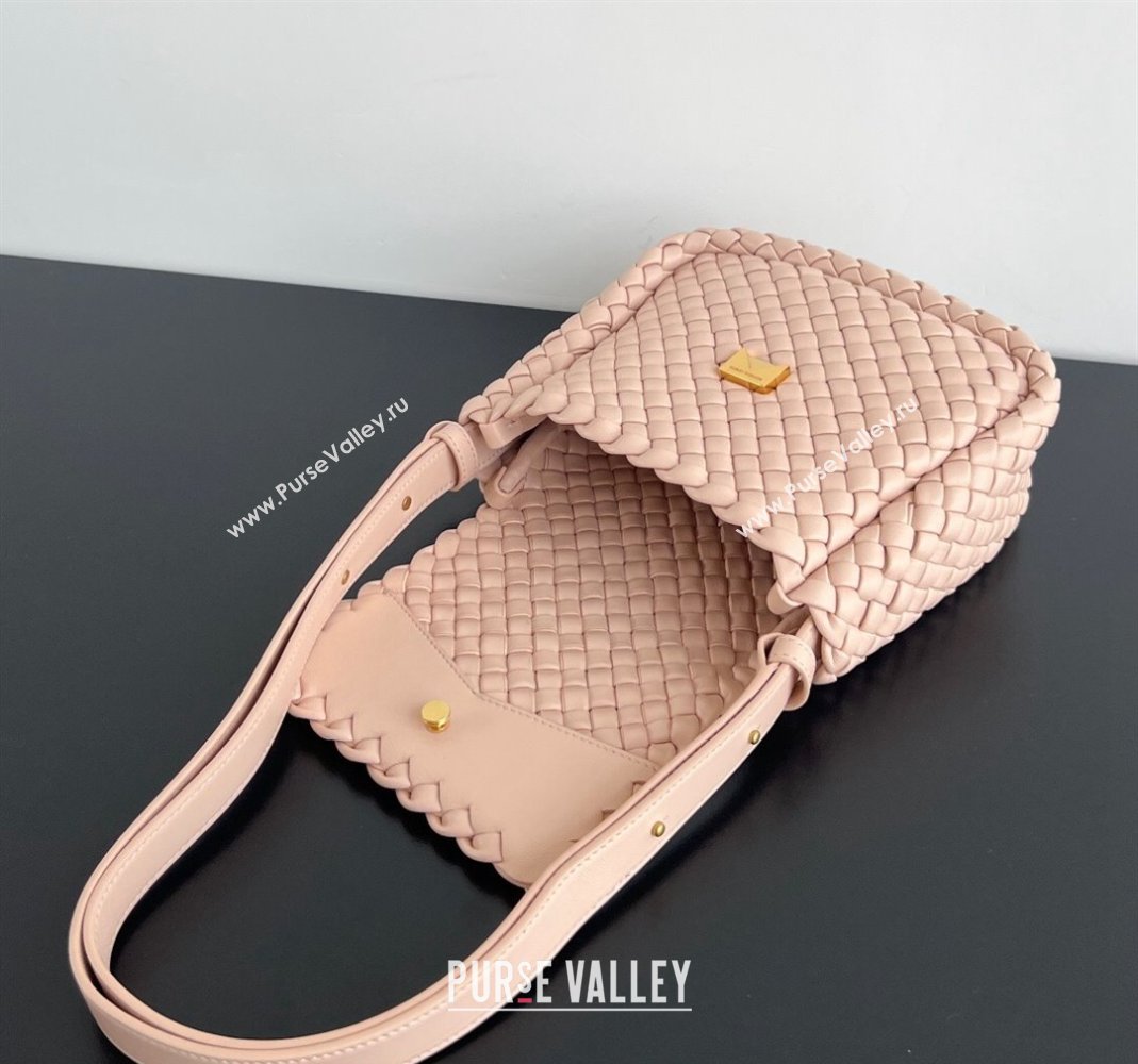 Bottega Veneta Mini Cobble Shoulder Bag in Padded Intrecciato Leather Lotus Pink 2024 762711 (WT-240419023)