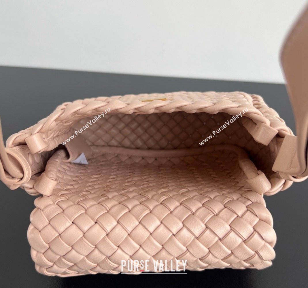 Bottega Veneta Mini Cobble Shoulder Bag in Padded Intrecciato Leather Lotus Pink 2024 762711 (WT-240419023)