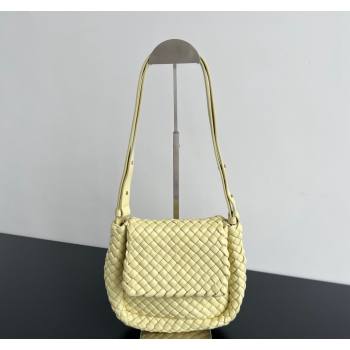 Bottega Veneta Mini Cobble Shoulder Bag in Padded Intrecciato Leather Yellow 2024 762711 (WT-240419024)