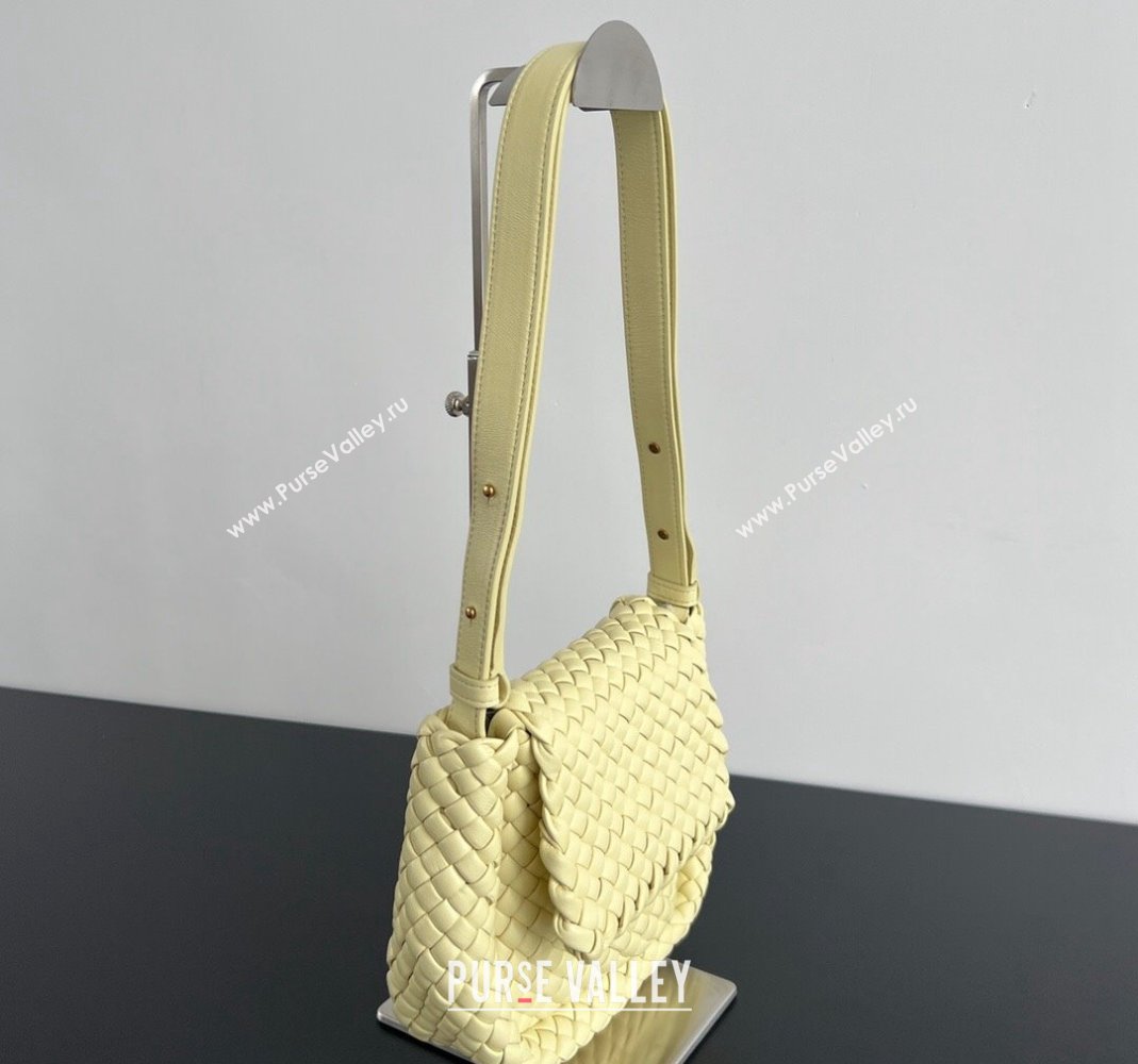Bottega Veneta Mini Cobble Shoulder Bag in Padded Intrecciato Leather Yellow 2024 762711 (WT-240419024)
