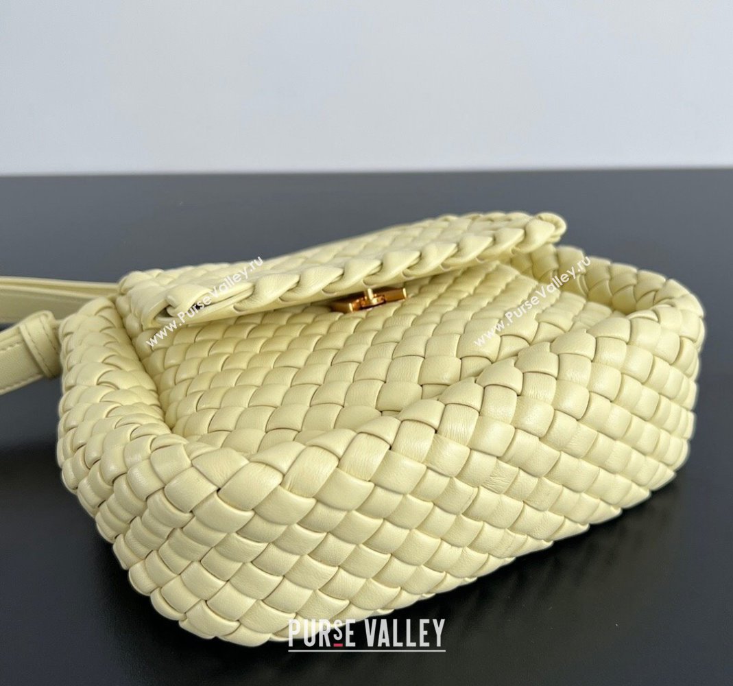 Bottega Veneta Mini Cobble Shoulder Bag in Padded Intrecciato Leather Yellow 2024 762711 (WT-240419024)