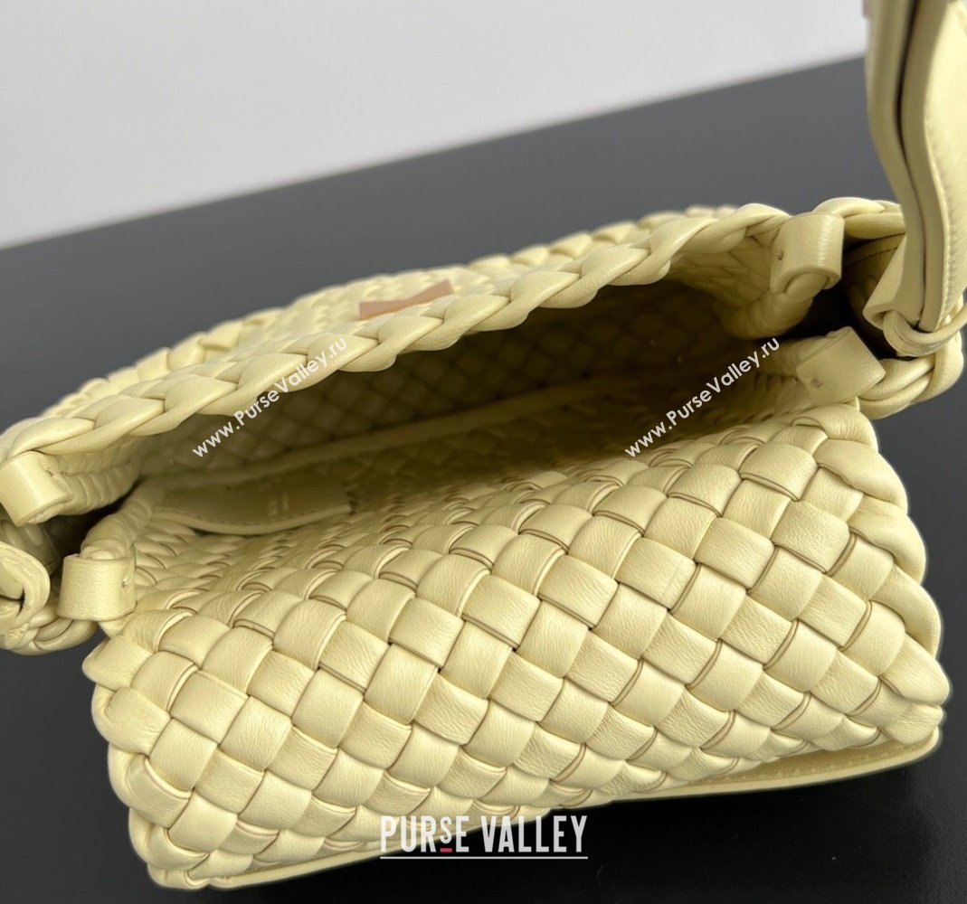 Bottega Veneta Mini Cobble Shoulder Bag in Padded Intrecciato Leather Yellow 2024 762711 (WT-240419024)